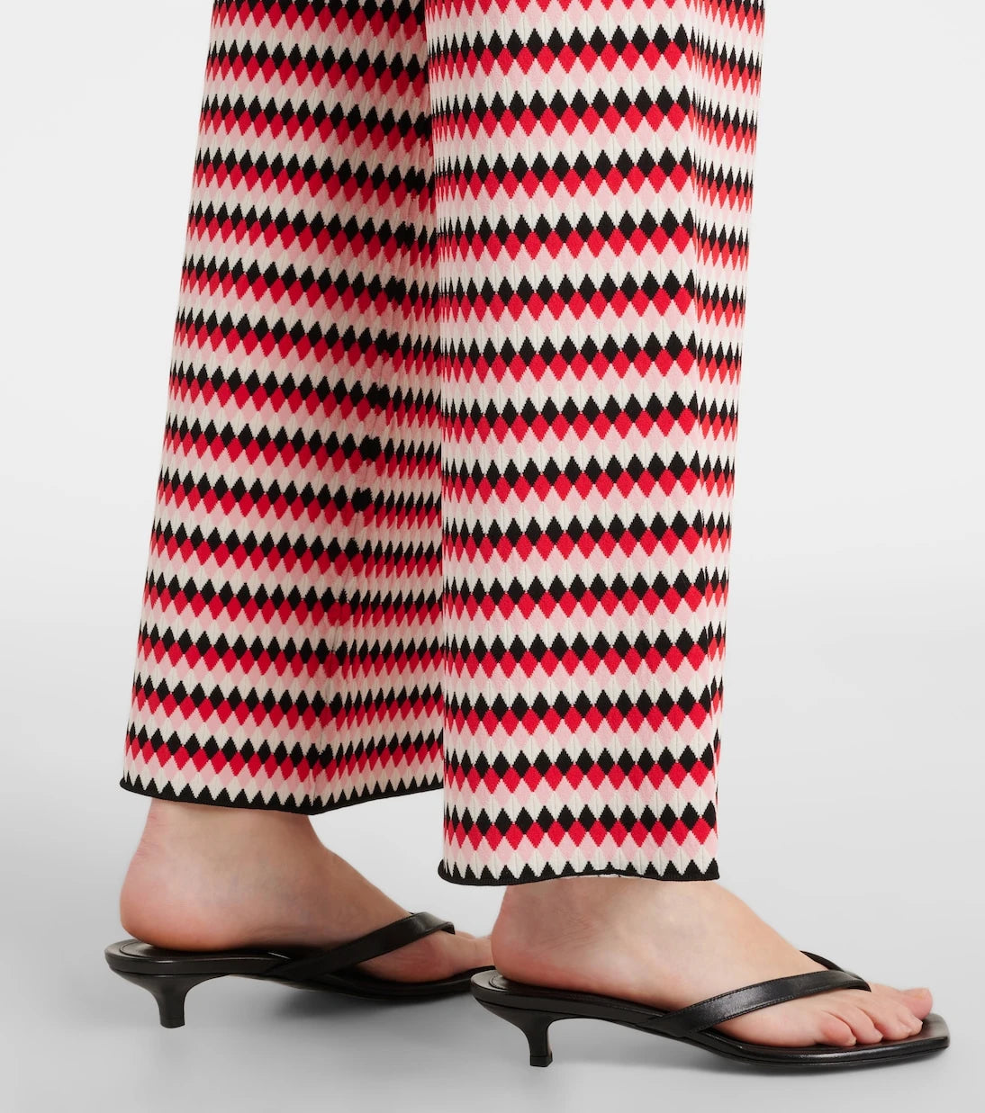 La DoubleJ - Checkers knitted wide-leg pants