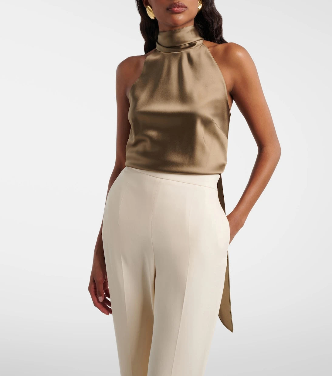 Ralph Lauren Collection - Chiltons tie-neck satin top