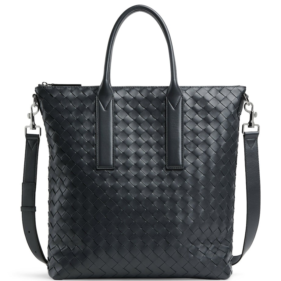 Leather Intrecciato North-South Tote Bag