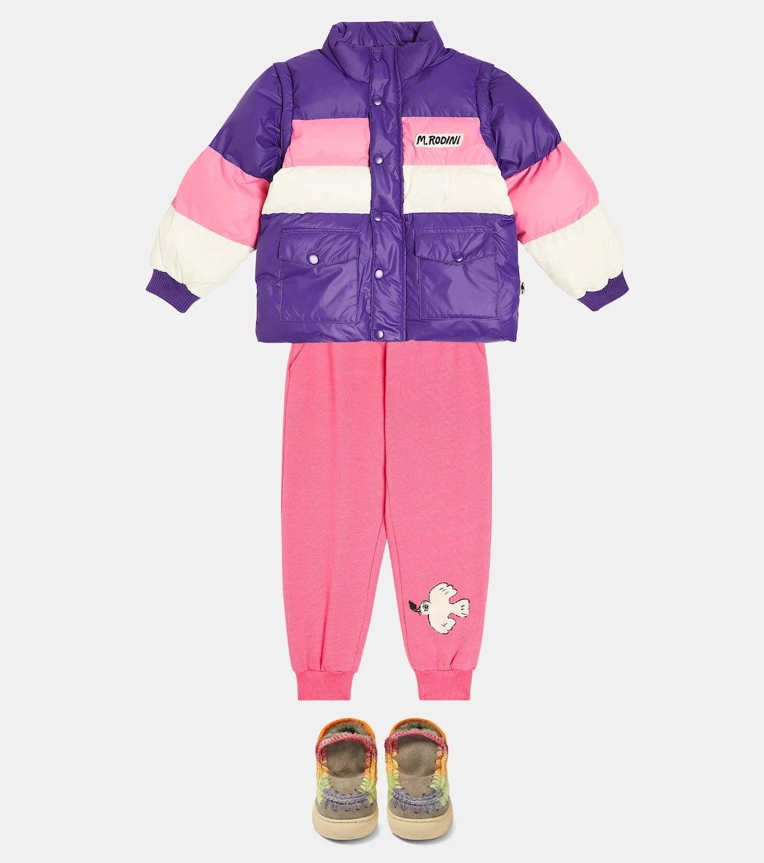 Mou Kids - Crochet-trimmed suede sneakers