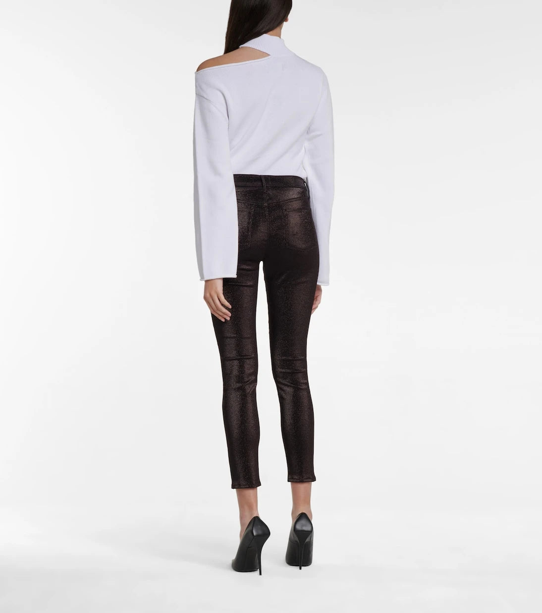 Rta - Madrid metallic mid-rise skinny jeans