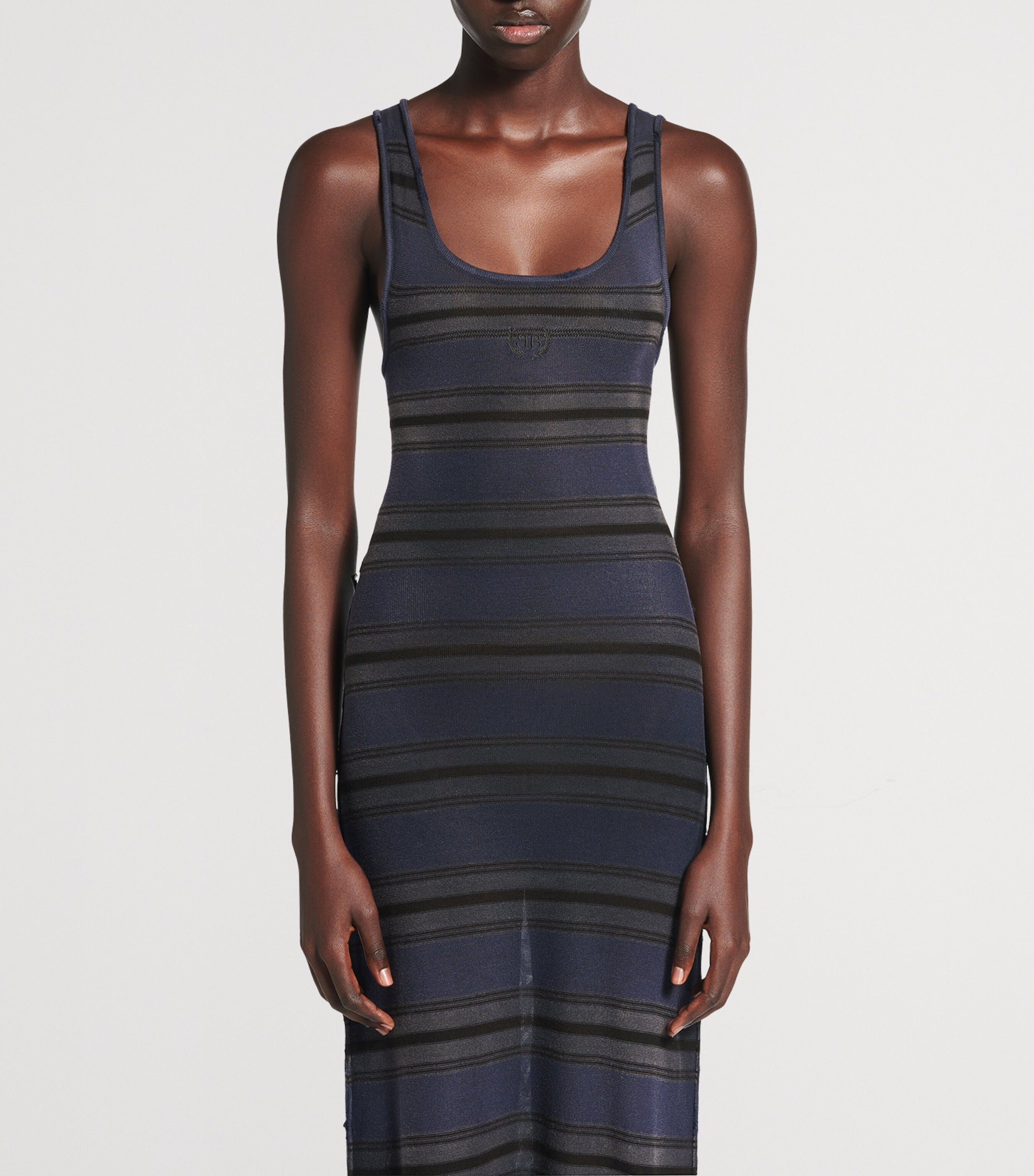 Balenciaga Black Cotton-Blend Tank Top Maxi Dress