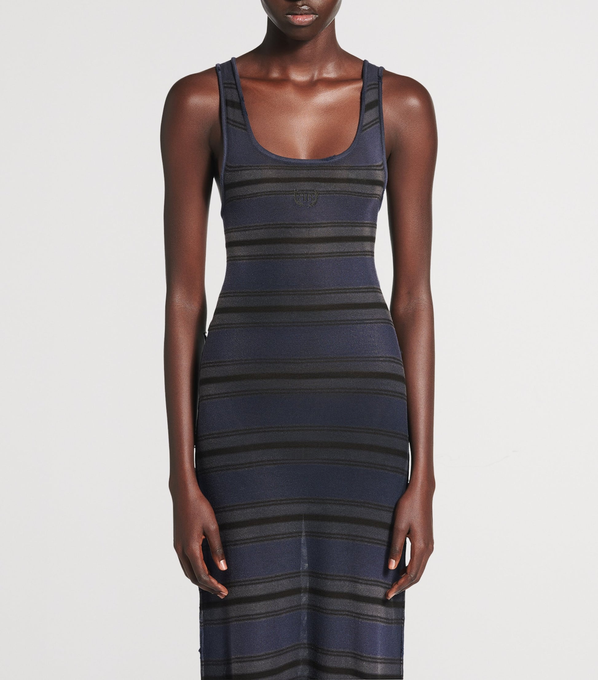 Balenciaga Black Cotton-Blend Tank Top Maxi Dress