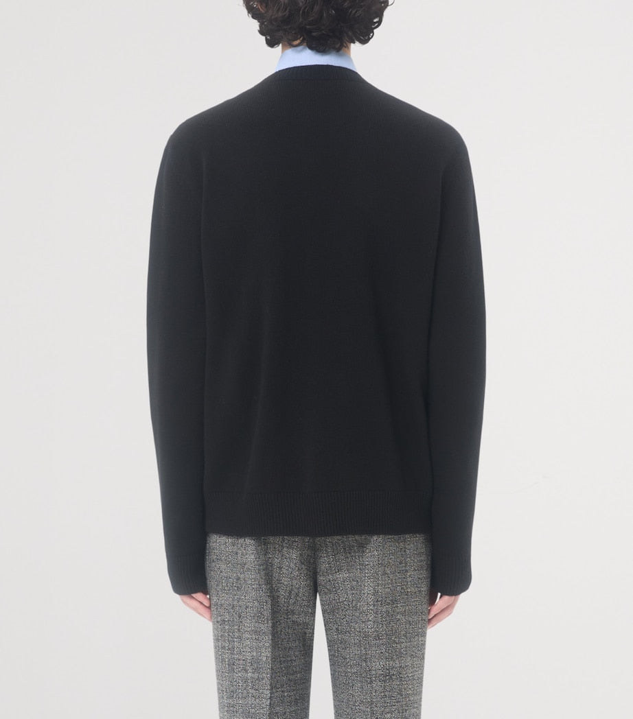 Valentino Garavani Black Virgin Wool V Logo Sweater