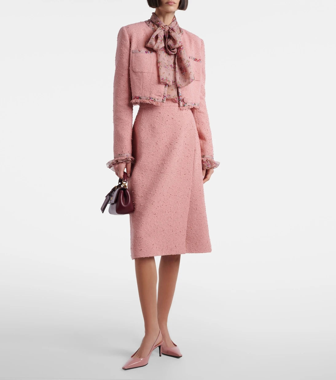 Dolce&Gabbana - Cotton-blend tweed midi skirt