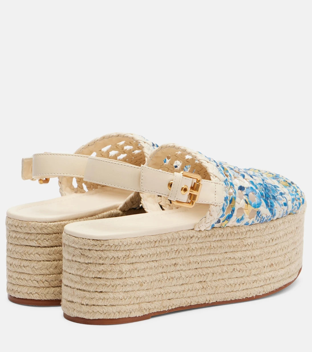 Farm Rio - Printed leather platform espadrilles