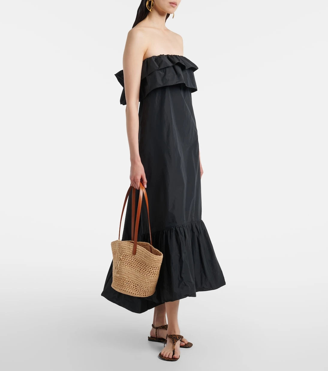 Saint Laurent - Panier Small raffia bucket bag
