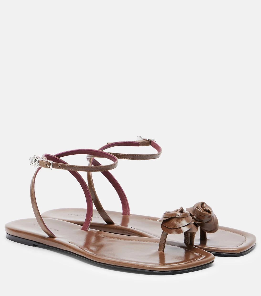 Magda Butrym - Floral-appliqué leather sandals