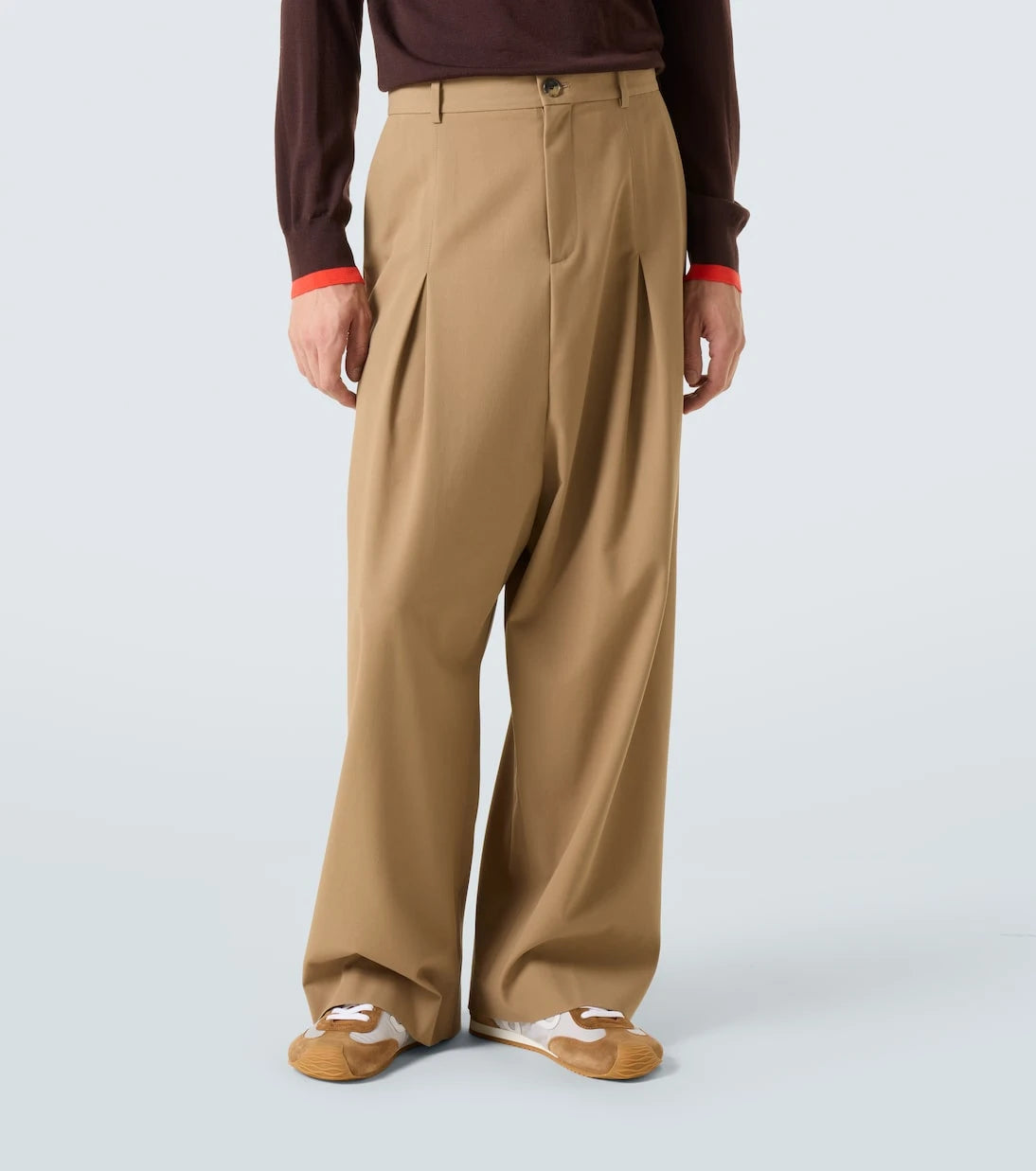 Loewe - Cotton twill wide-leg pants
