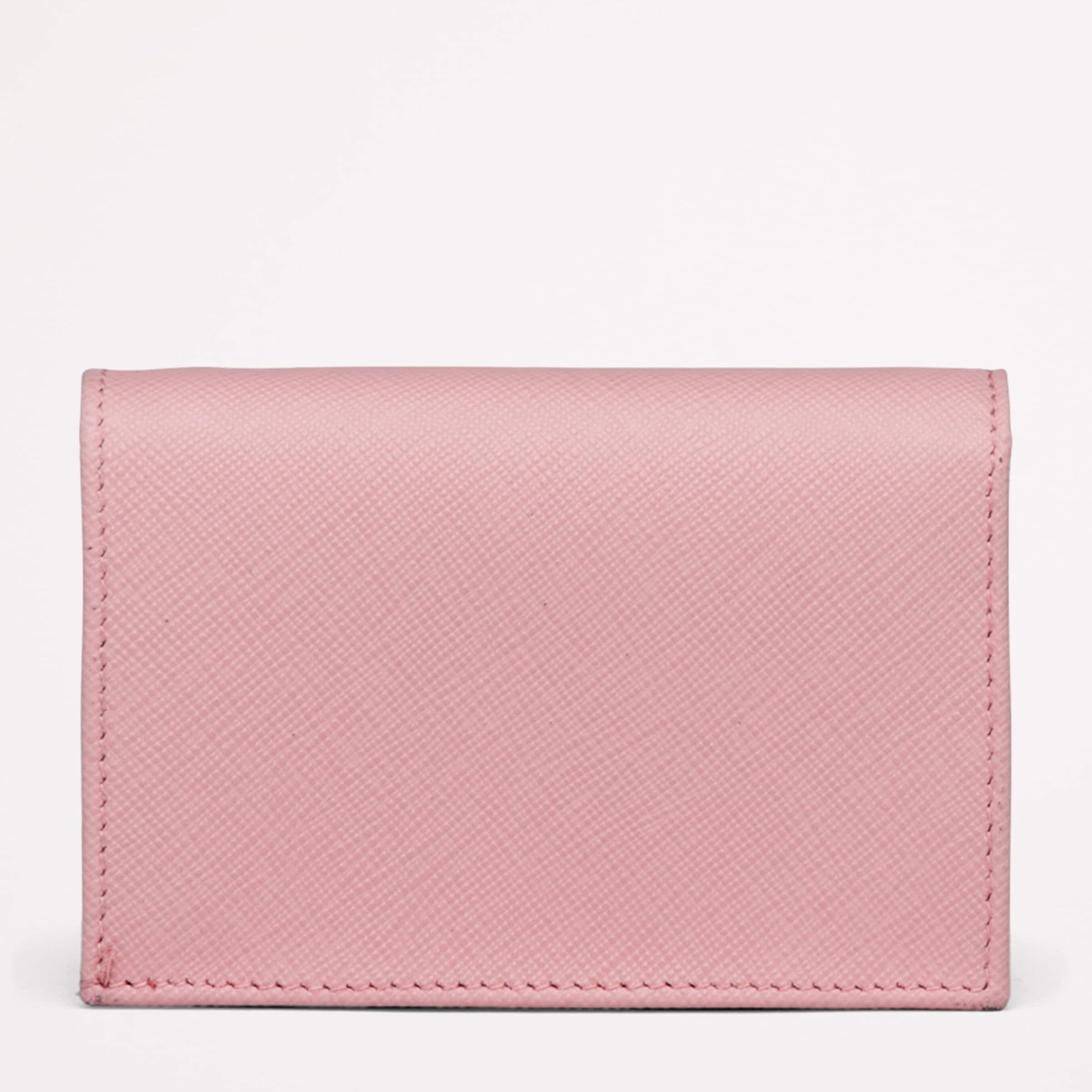 Pink Small Saffiano Leather Wallet