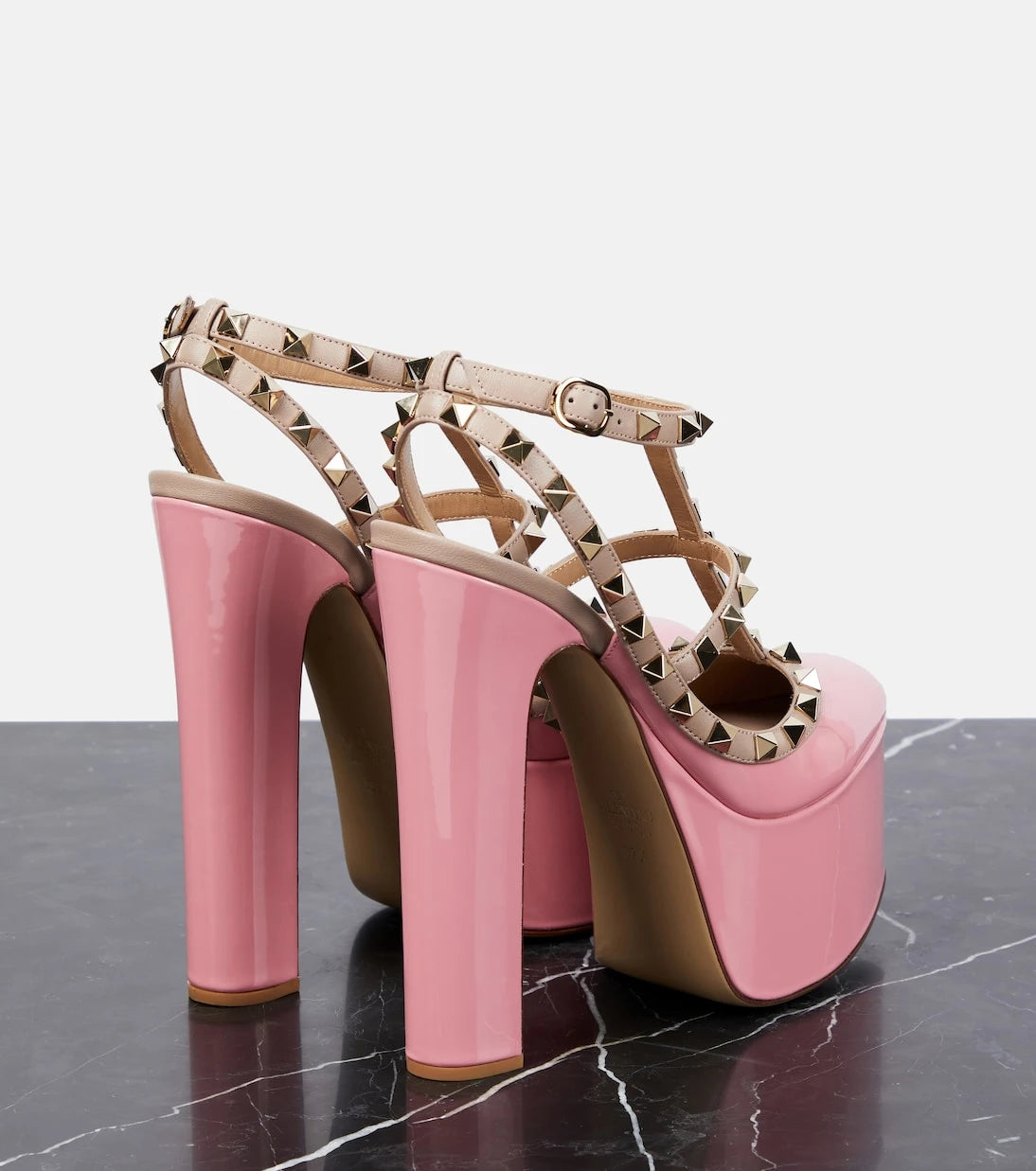 Valentino Garavani - Rockstud patent leather platform pumps