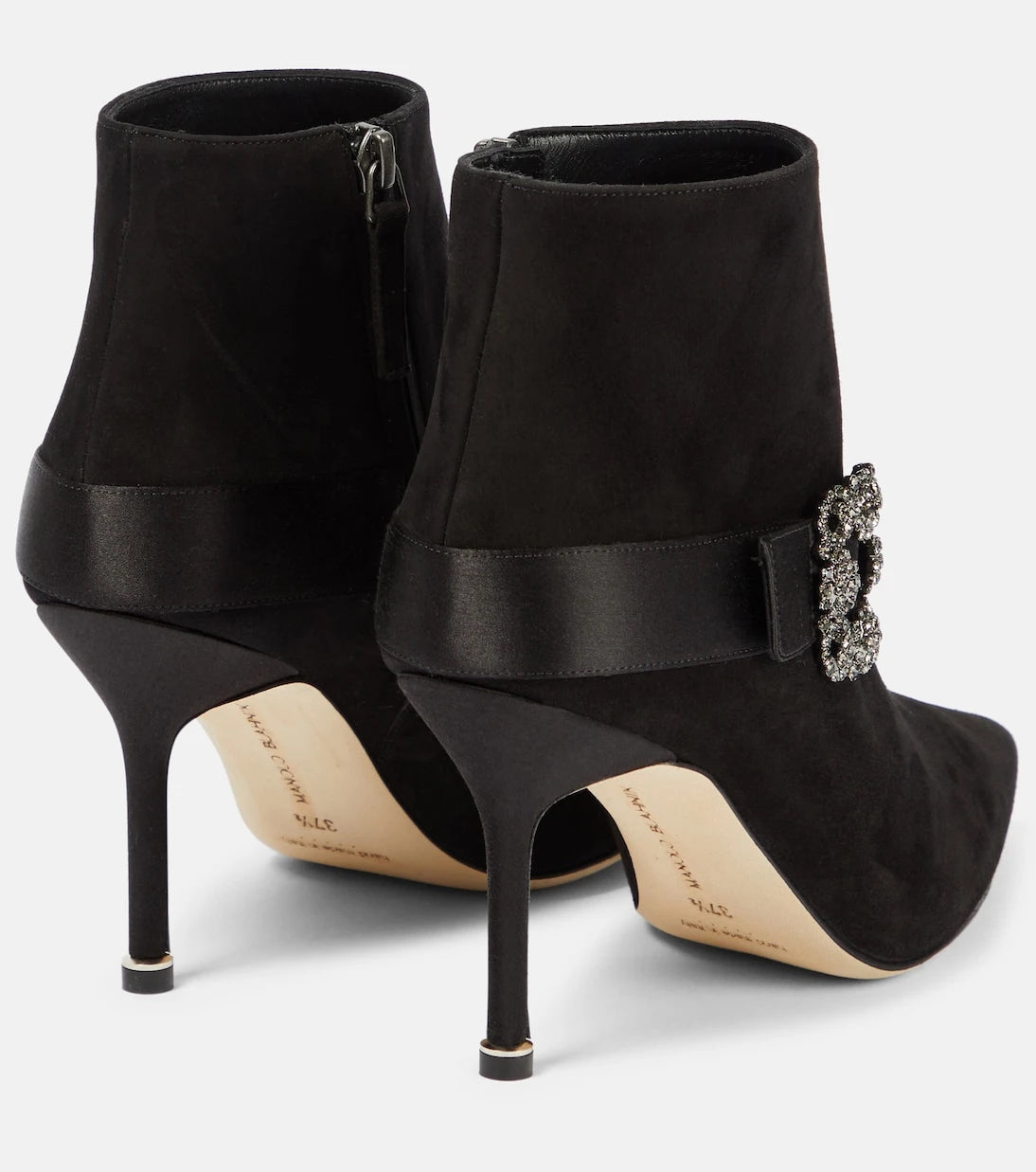 Manolo Blahnik - Plinianu embellished suede ankle boots