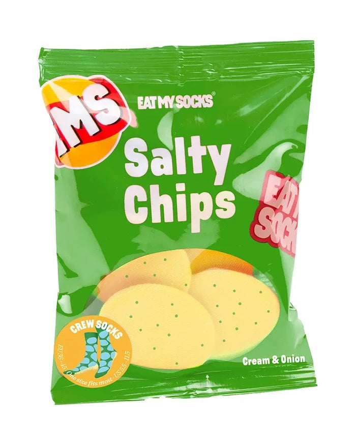 Eat My Socks Salty Chips Green Çorap