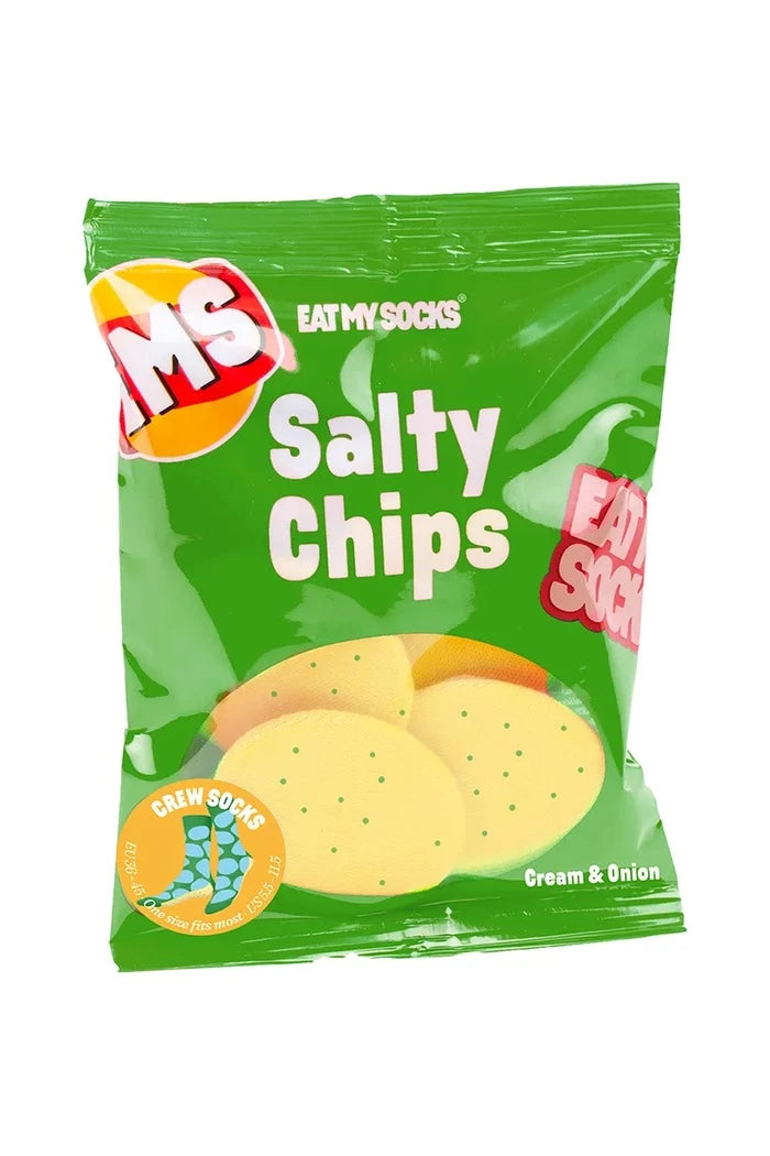 Eat My Socks Salty Chips Green Çorap