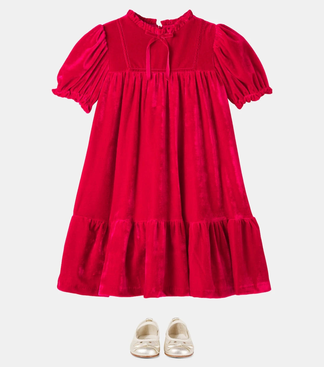 Patachou - Bow-detail gathered dress