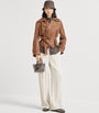 Brunello Cucinelli Brown Vintage Nappa Leather Cropped Trench Coat