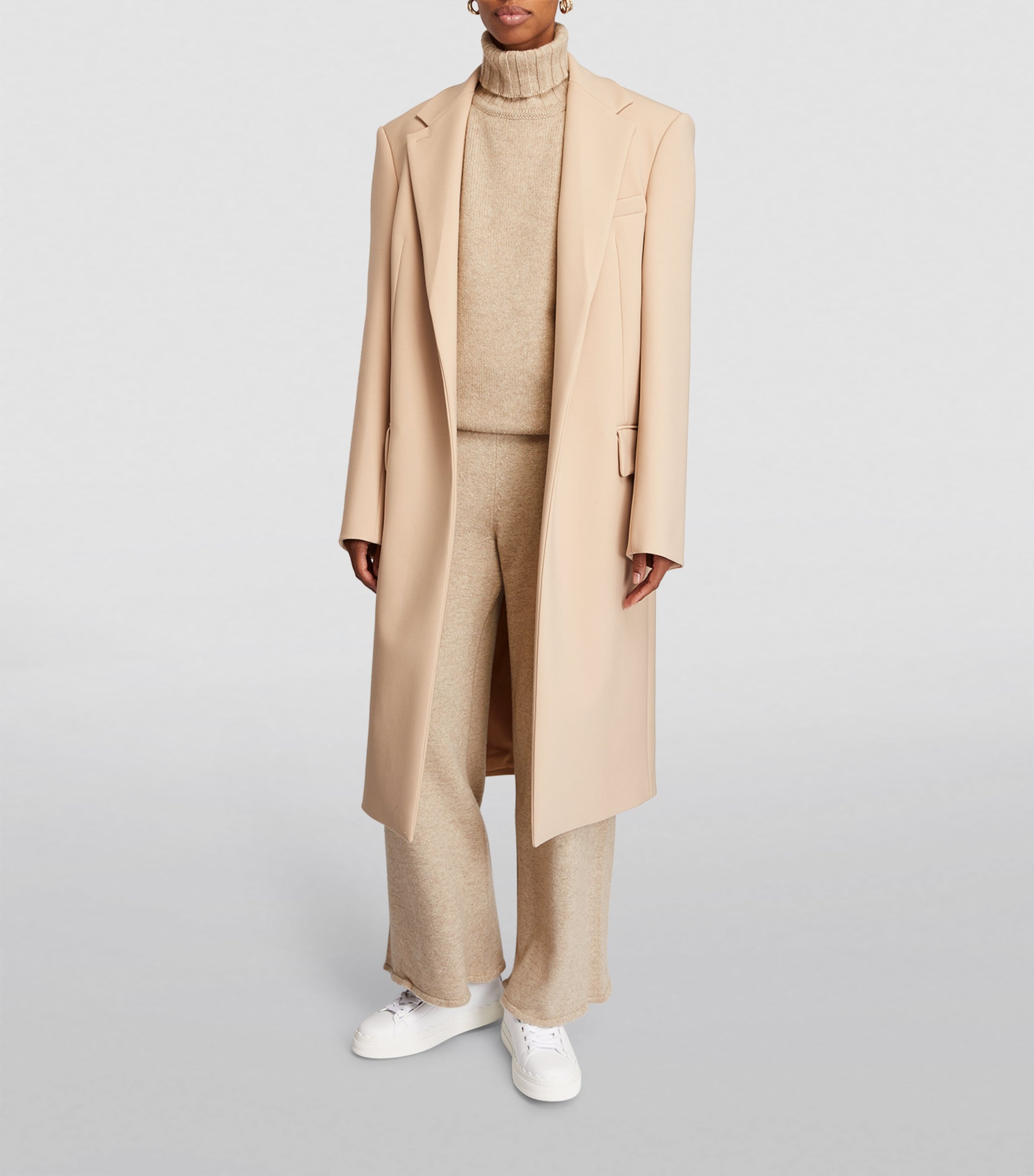 Harrods Beige Cashmere Rollneck Sweater