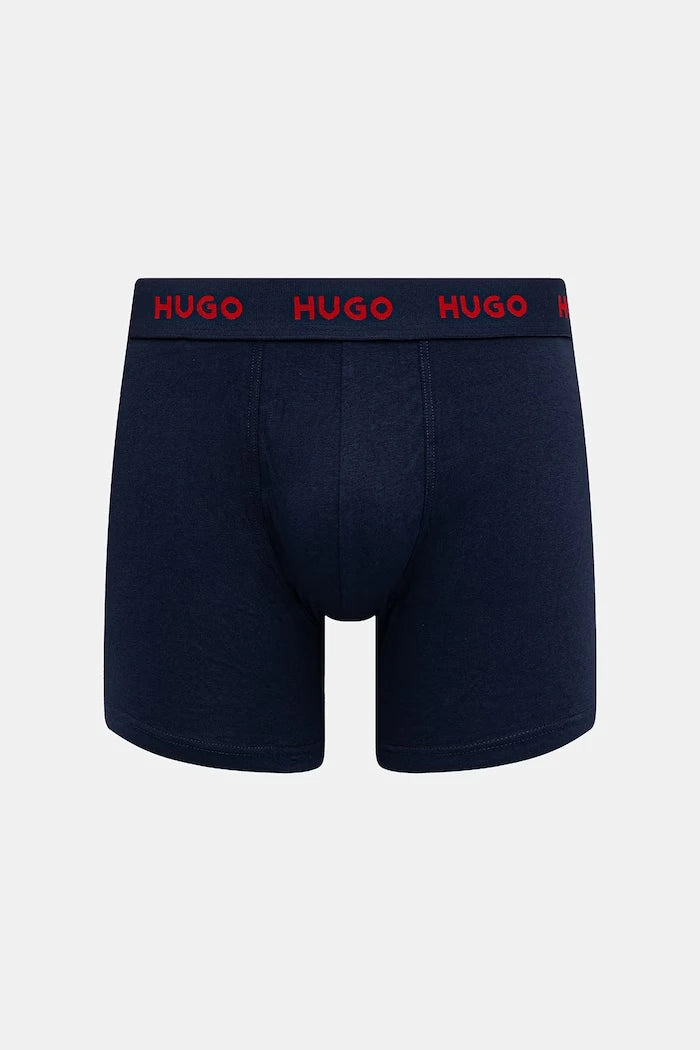 HUGO erkek pamuklu elastan boxer BOXERBR TRIPLET PACK 3'lü