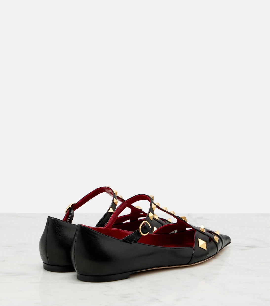 Valentino Garavani - Studdy leather Mary Jane flats