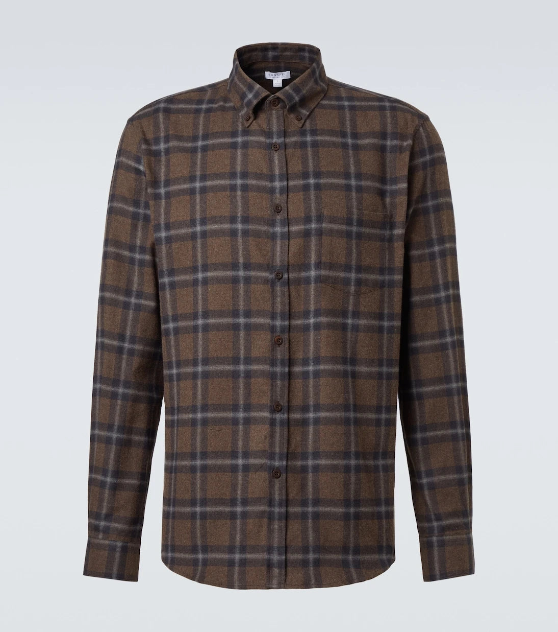Sunspel - Checked cotton flannel shirt