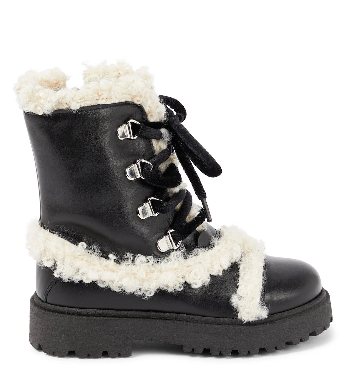 PèPè - Faux shearling-trimmed leather boots