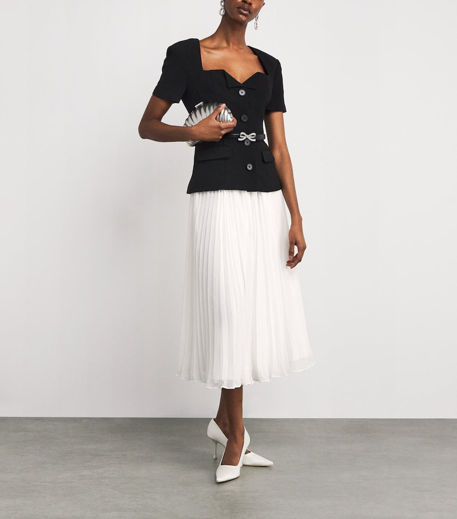 Self-Portrait Black Chiffon Skirt Maxi Dress