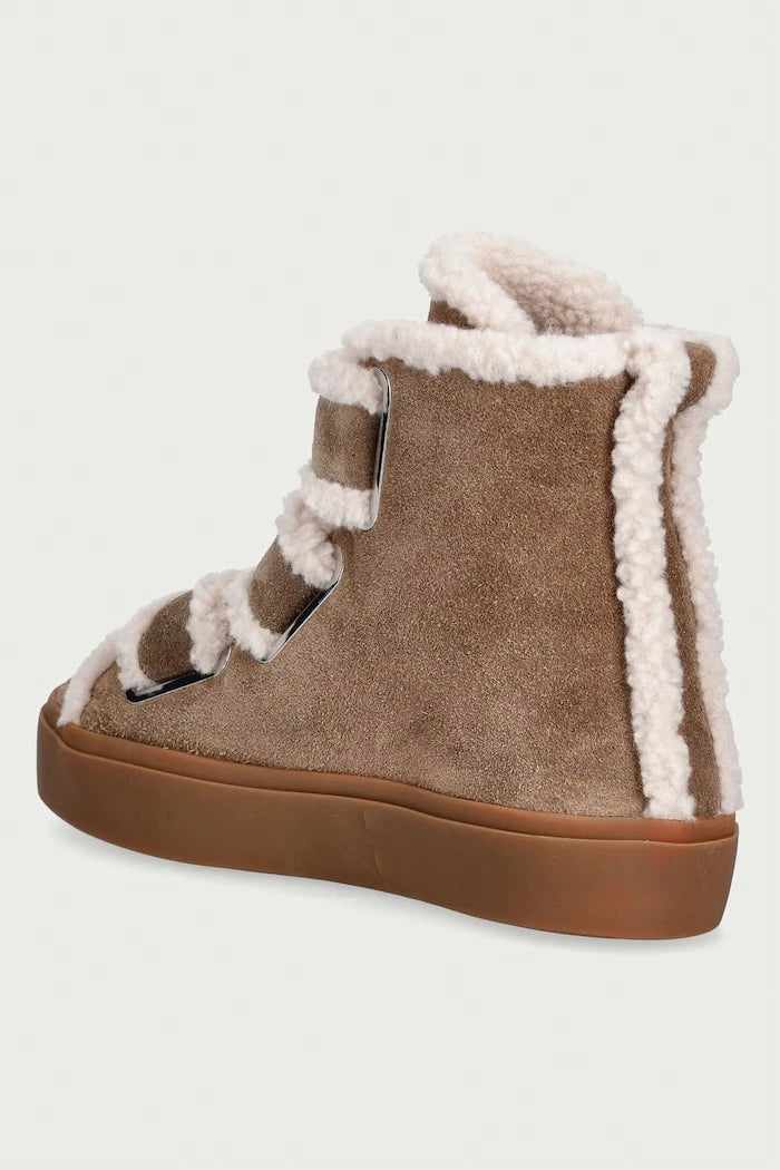 Inuikii Shearling Velcro High kadın süet spor ayakkabı