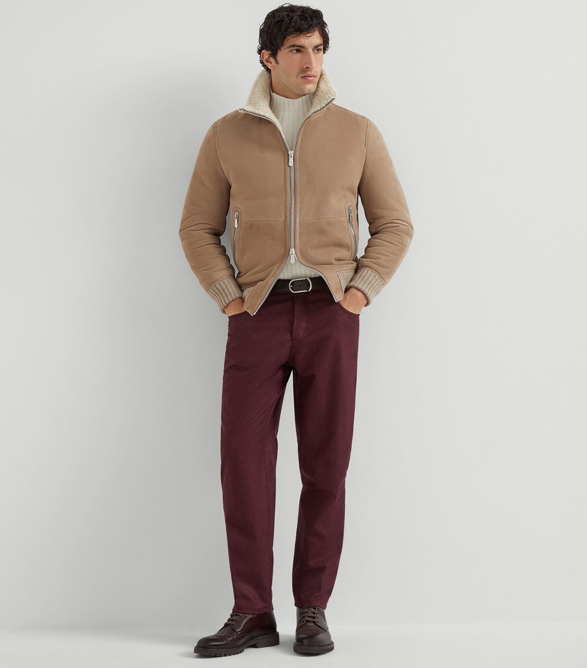 Cashmere-Trim Shearling Jacket