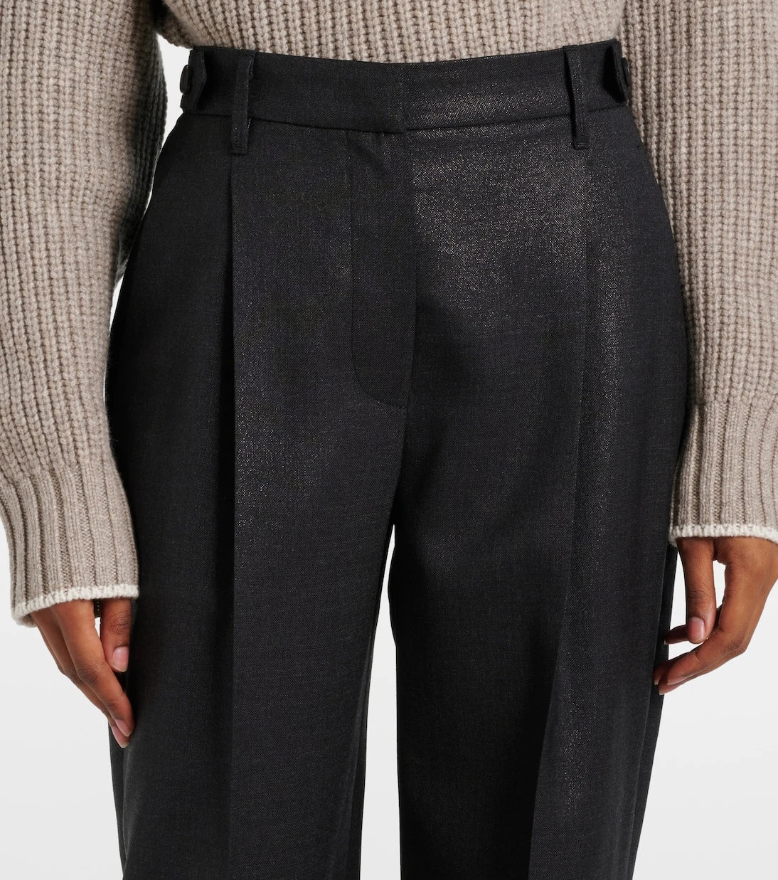 Brunello Cucinelli - Wool-blend wide-leg pants