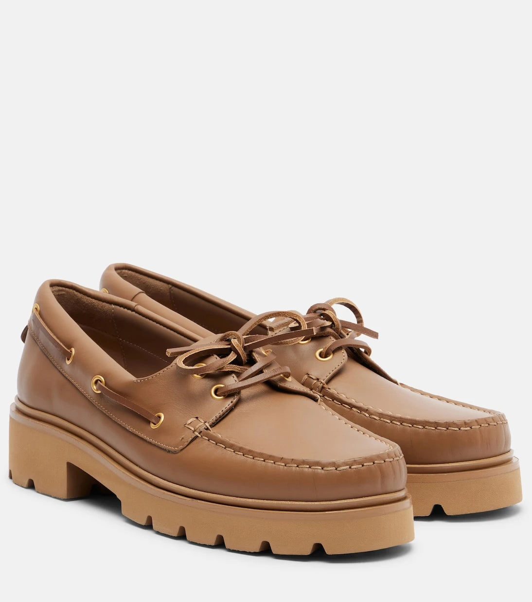 Gianvito Rossi - Olonne leather boat shoes