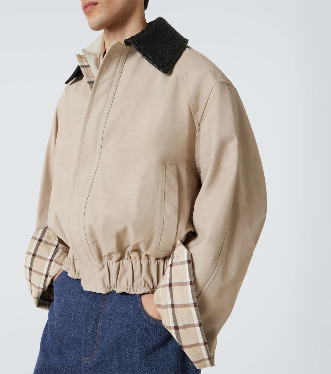 Bottega Veneta - Intrecciato leather twill blouson