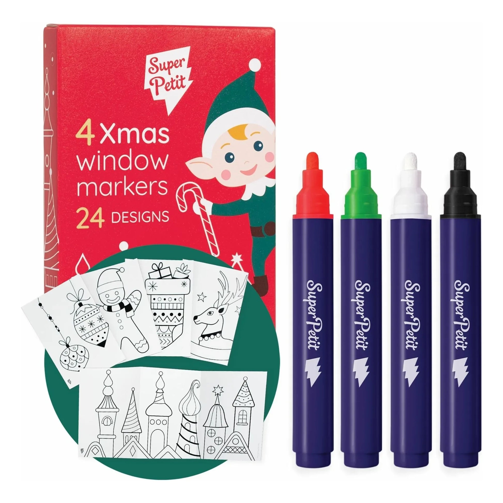 Superpetit - Set of 4 window markers with Christmas designs