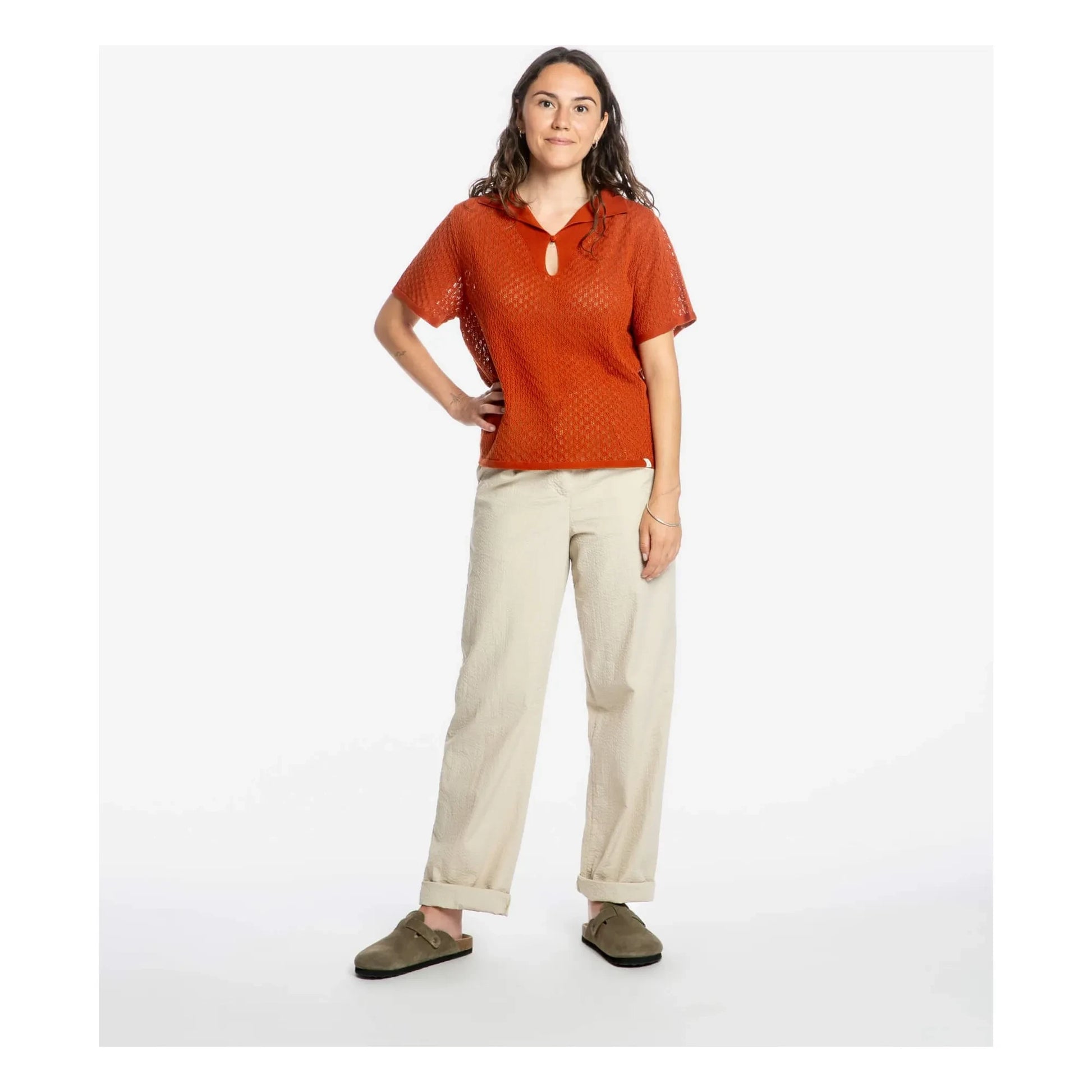 Matona - Organic Cotton Pleated Trousers | Sand