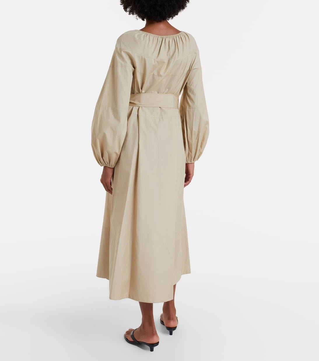 Vince - Belted cotton poplin midi dress