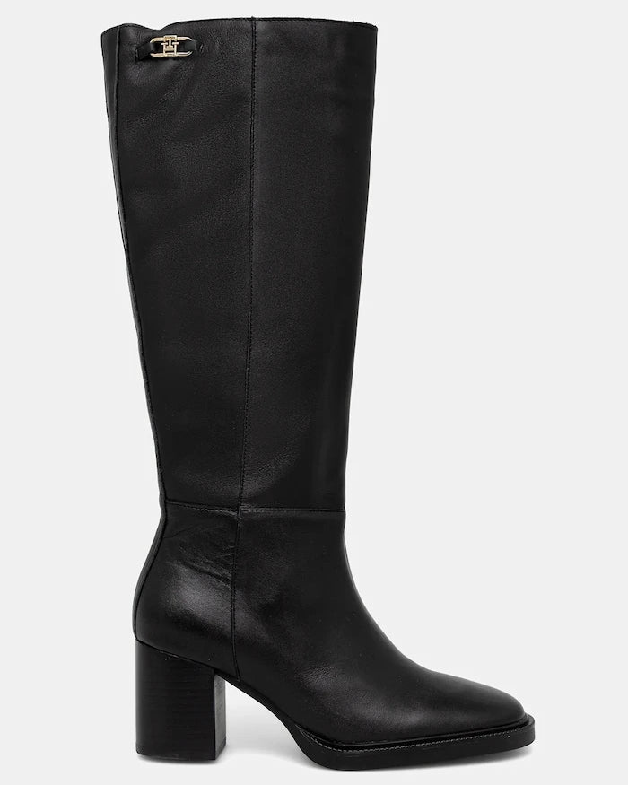 Tommy Hilfiger STACKED HEEL LEATHER LONG BOOT Deri Çizme