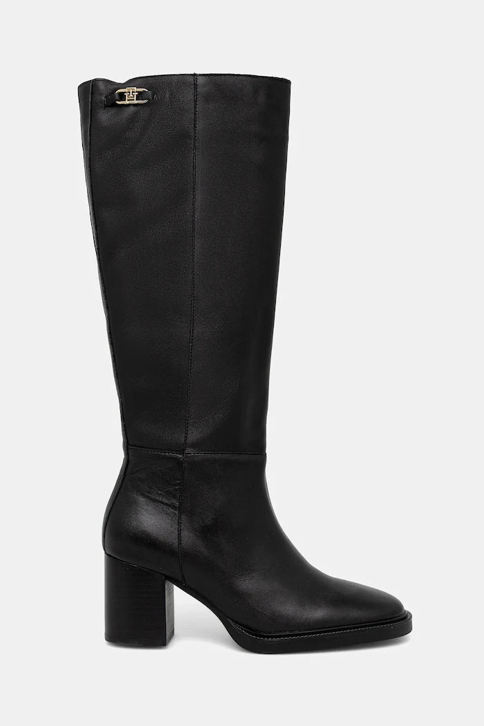Tommy Hilfiger STACKED HEEL LEATHER LONG BOOT Deri Çizme