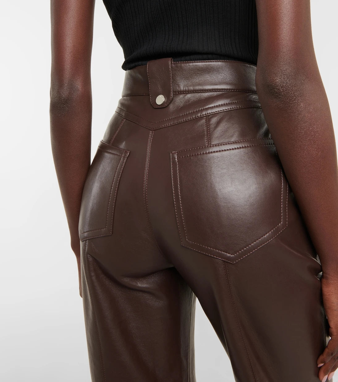 Nanushka - Zelda straight leather-blend pants