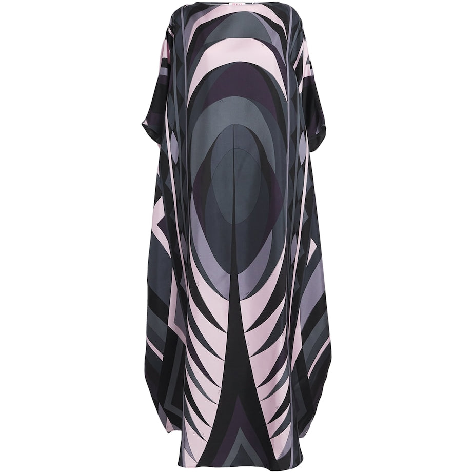 Pucci Black Silk Kaftan Maxi Dress