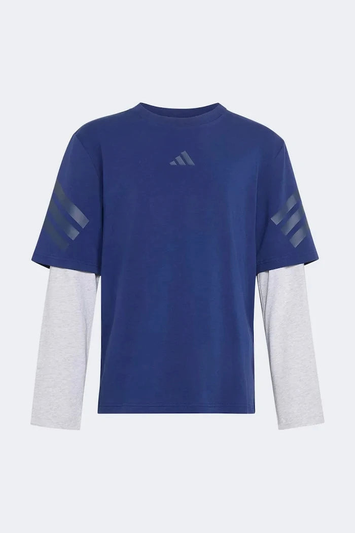 Pamuk ve elastanlı çocuklar için uzun kollu Adidas bluz
