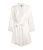 Gilda & Pearl Ivory Silk Lace-Trim In My Boudoir Short Robe