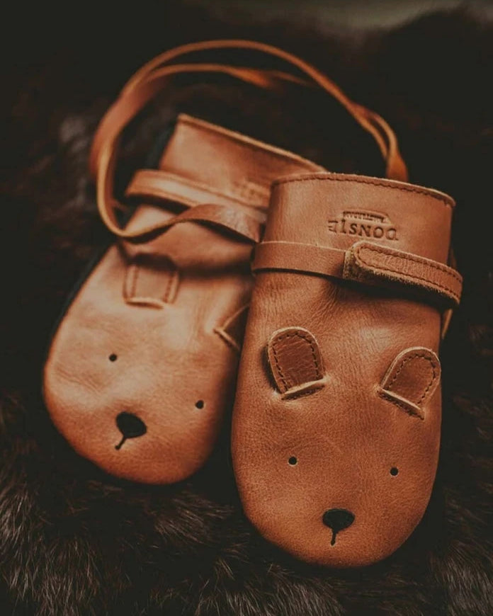 Donsje Kapi Classic Mittens Bear Çocuk Deri Eldiven
