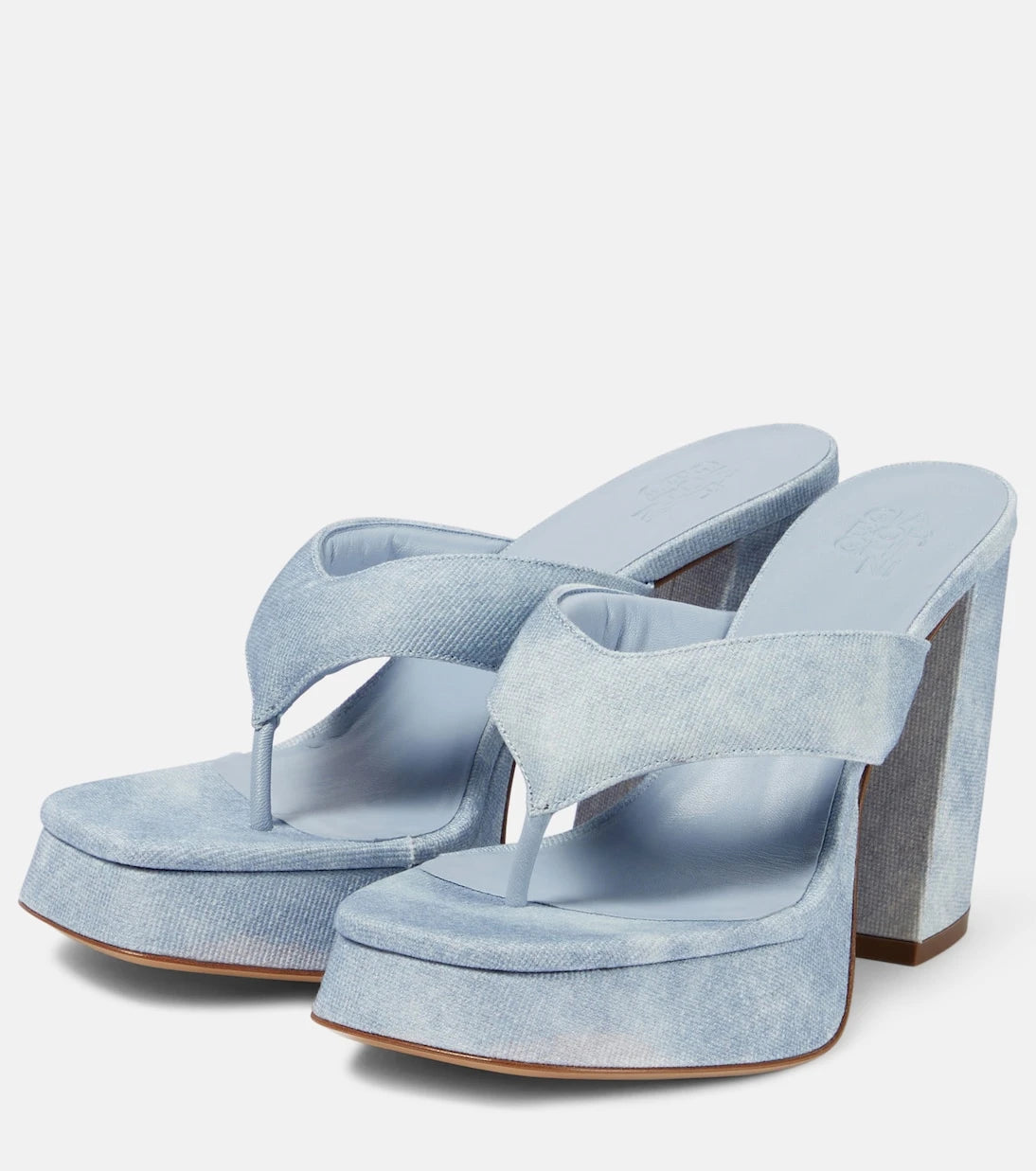 Gia Borghini - Gia 17 Uni denim platform thong sandals
