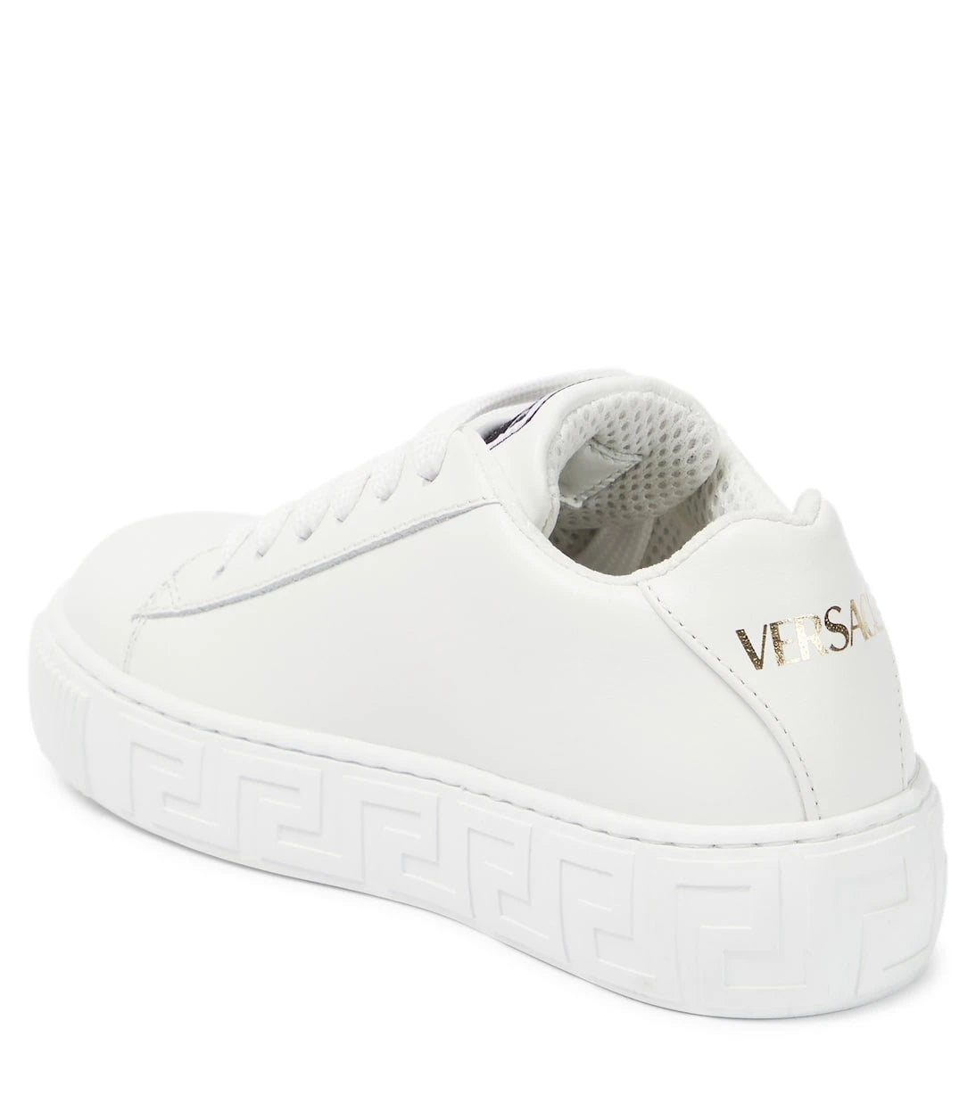 Versace Kids - Seashell Baroque leather low-top sneakers