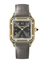 Large Yellow Gold and Sapphire Santos-Dumont Watch 43.5mm