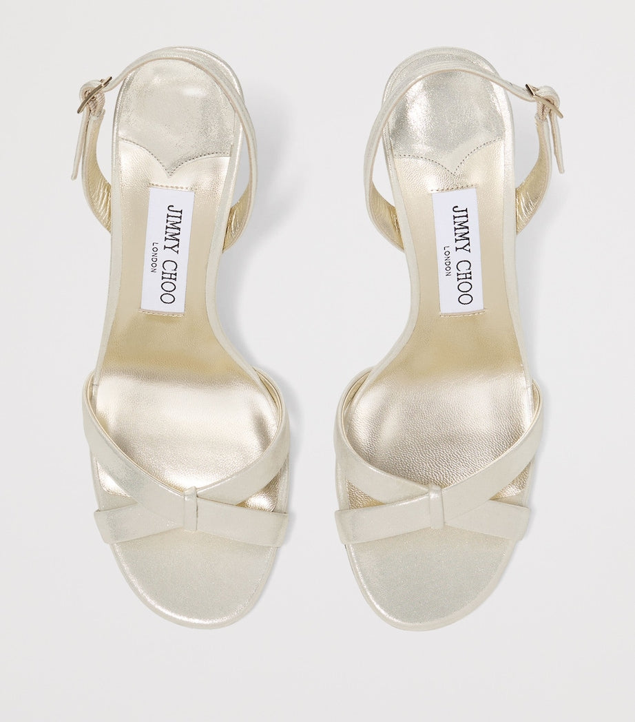 Gold Elsy 90 Suede Heeled Sandals