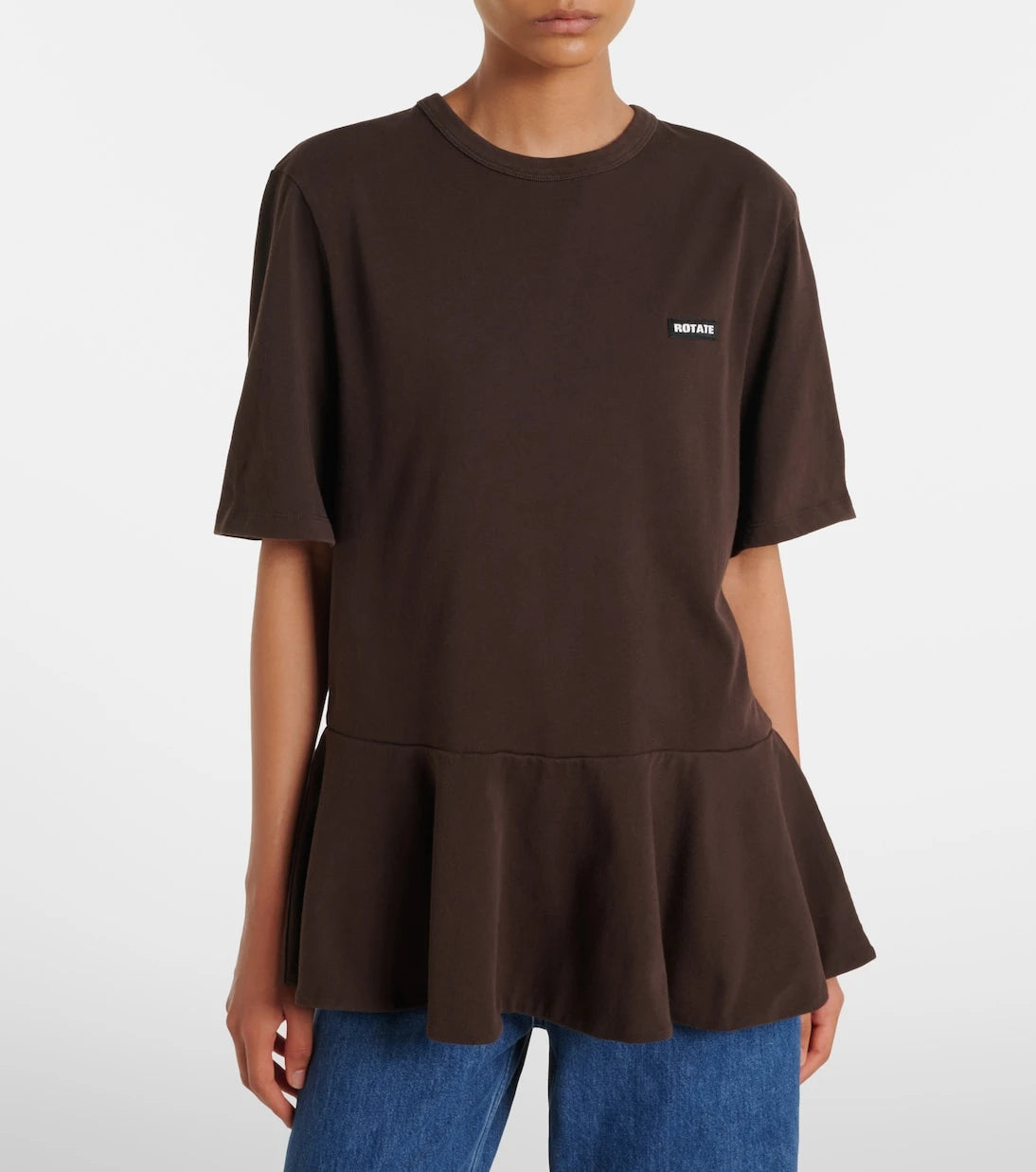 Rotate - Peplum cotton T-shirt