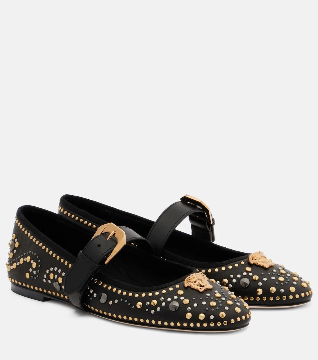 Versace - La Medusa leather Mary Jane flats