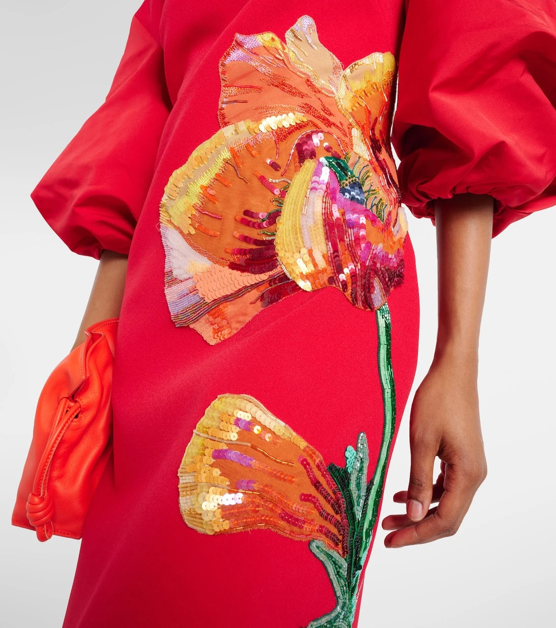 Safiyaa - Amira embroidered floral midi dress