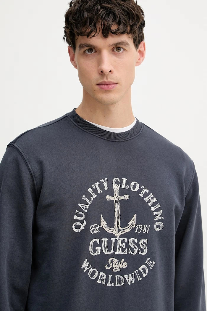Guess sıradan erkek pamuklu sweatshirt