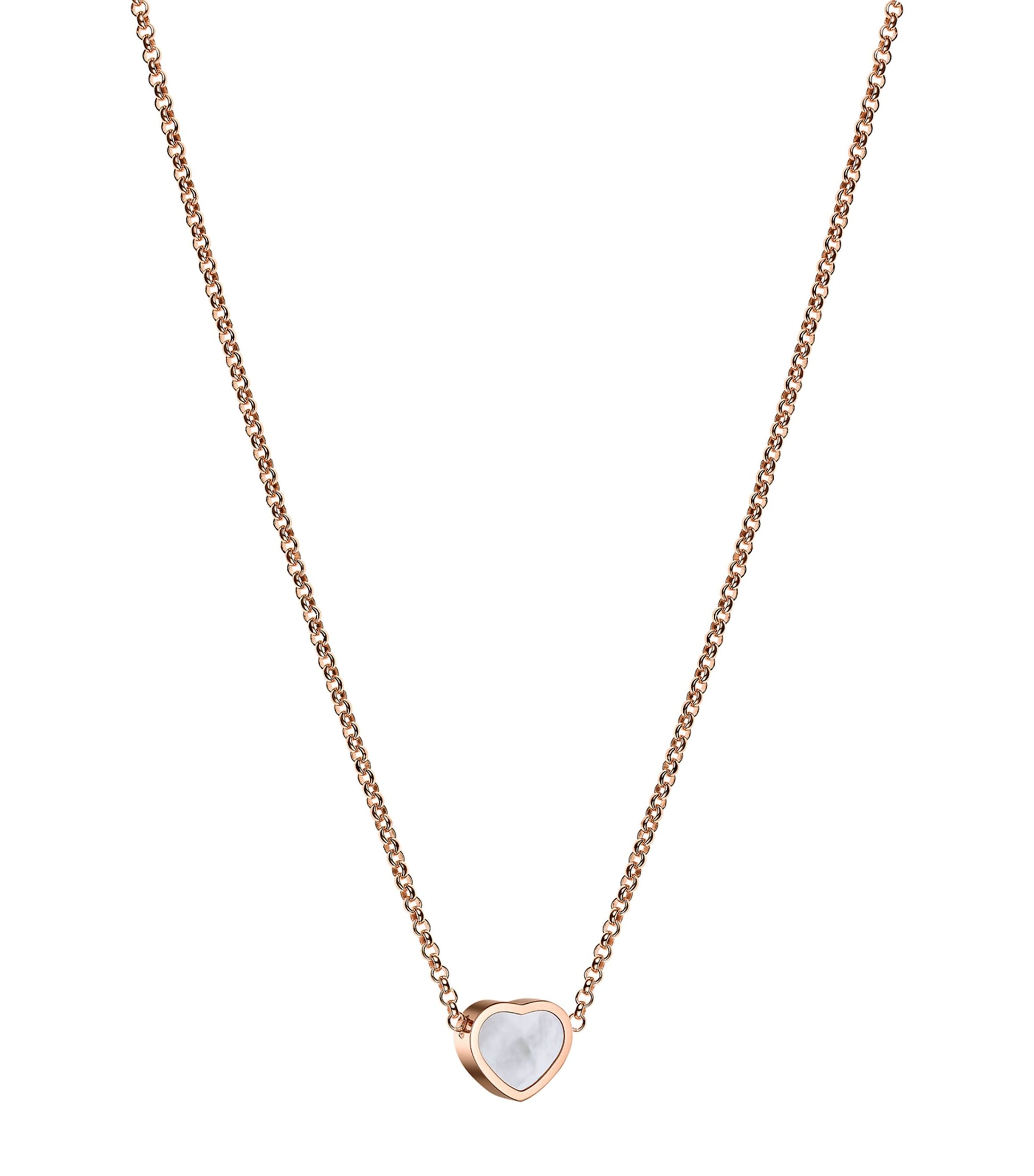 Chopard Rose Gold and Mother-of-Pearl My Happy Hearts Pendant Necklace